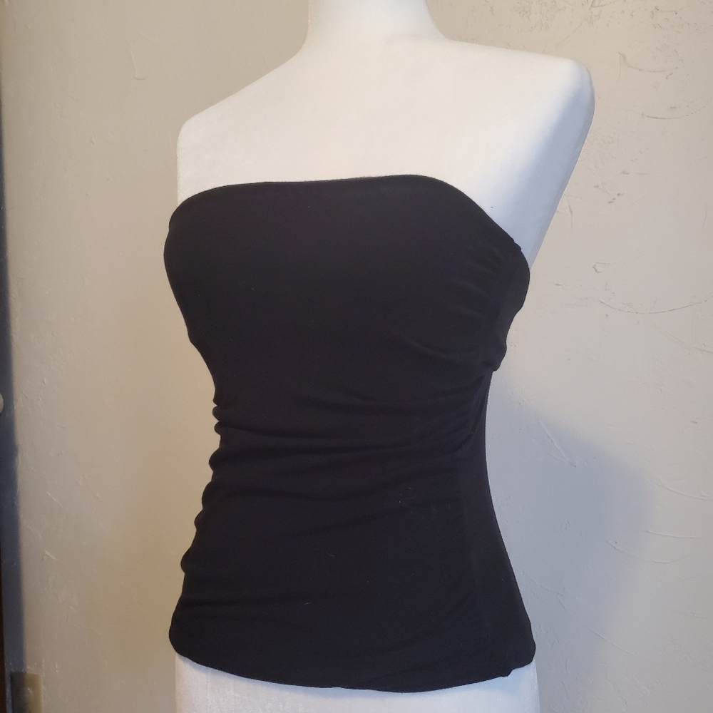 Black shirred tube top